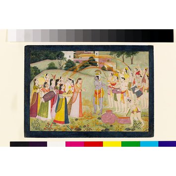 Painting - Krishna celebrating the Holi festival Painting - Krishna celebrating the Holi festival
