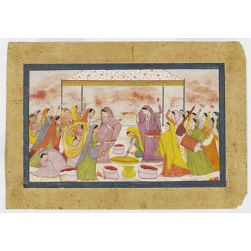 Painting - Ladies Celebrating the Holi Festival Painting - Ladies Celebrating the Holi Festival