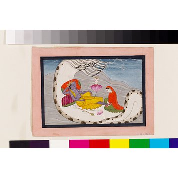 Painting - Vishnu and Lakshmi on the Great Snake