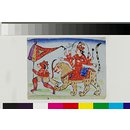 Durga riding her lion, preceded by Hanuman (Drawing) Durga riding her lion, preceded by Hanuman (Drawing)