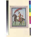 Raja Dhian Singh on horseback (Painting)