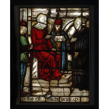 Panel - St John of Damascus standing before a Magistrate
