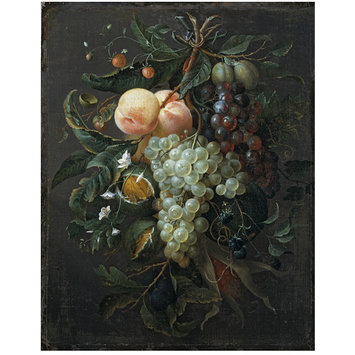Oil painting - Festoon with Fruit, Corn, Nuts and Flowers