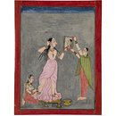 Lady looking in a mirror (Painting)