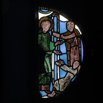 Panel - Scene from the life of St Benedict; St Benedict Healing a Child