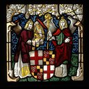 Panel - Arms of Hugo von Hohenlandenberg as Bishop of Constance with angel supporters