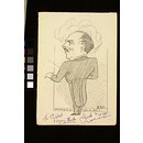 Caricature - Jack Morgan conducting a performance of Puss in Boots