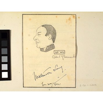 Caricature - Matheson Lang as Wu Li Chang, the title role of Mr Wu