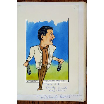 Caricature - Richard Briers in Relatively Speaking Caricature - Richard Briers in Relatively Speaking