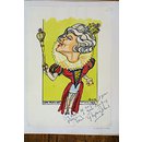 Glynis Johns as Queen Elizabeth I in Come As You Are four short plays by John Mortimer (Caricature)
