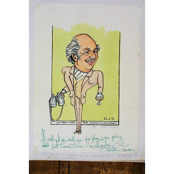 Caricature - Geoff Sumner in The Jockey Club Stakes Caricature - Geoff Sumner in The Jockey Club Stakes