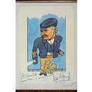 Caricature - Bill Maynard in The Ghost Train