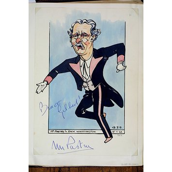 Caricature - Richard Hearne as 'Mr. Pastry' in Dick Whittington Caricature - Richard Hearne as 'Mr. Pastry' in Dick Whittington