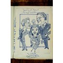 Caricature - Anthony Oliver, Frank Leighton and Andrèe Melly in The Moon is Blue