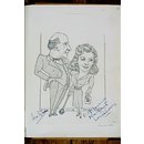 Caricature - Felix Aylmer and Margaret Lockwood in Spider's Web
