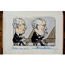 Walter Landauer and C. Marjan Rawicz (Caricature) Walter Landauer and C. Marjan Rawicz (Caricature)