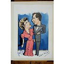Caricature - Kay Kendall and Robert Flemyng in Bell, Book and Candle