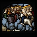 Panel - Apostles and saints (including St Peter) from a Last Judgement