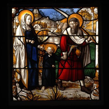 Panel - Return of the Holy Family from Egypt; Holy Family Going to Jerusalem