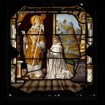 Panel - Premonstratensian canon, Jacobus Scheuen, with St Lambert Panel - Premonstratensian canon, Jacobus Scheuen, with St Lambert