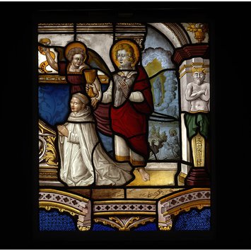 Panel - Johann Merck, pastor of Weyr, kneeling with his patron St John the Evangelist