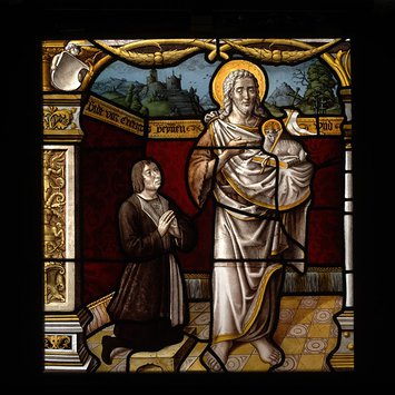 Panel - St John the Baptist and donor; Henrich Kretzgens and patron saint Panel - St John the Baptist and donor; Henrich Kretzgens and patron saint