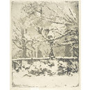 Print - The Snow. My front garden, March 2nd 1909