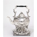 Kettle on stand with burner