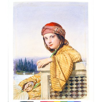 Watercolour - Girl with a fan Watercolour - Girl with a fan