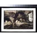 Lions and Lionesses; The Cave of Lions (Watercolour)