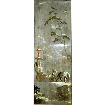 Oil painting - A Chinese Empress in a Chariot (one of eleven panels with Chinoiserie decoration)