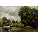 Oil painting - Dedham Lock and Mill