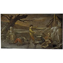The Humorous Diversion of Sliding on the Ice (Oil painting)