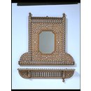 Mirror frame and hanging shelf
