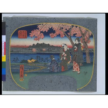 Woodblock print - The Hashiba Crossing; Ferry Crossings in Katsushika in the Eastern Capital Woodblock print - The Hashiba Crossing; Ferry Crossings in Katsushika in the Eastern Capital