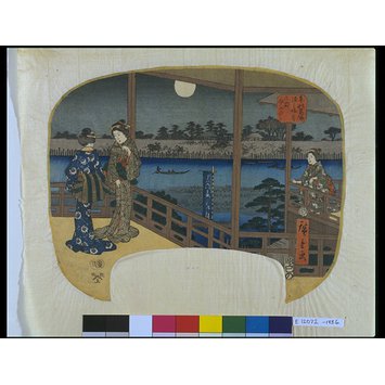 Woodblock print - The Mimeguri Shrine from the Opposite Side of the Crossing; Ferry Crossings in Katsushika in the Eastern Capital Woodblock print - The Mimeguri Shrine from the Opposite Side of the Crossing; Ferry Crossings in Katsushika in the Eastern Capital