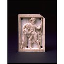 Casket panel - The Drunken Herakles supported by Priapus
