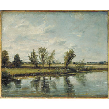Oil painting - Water-meadows near Salisbury