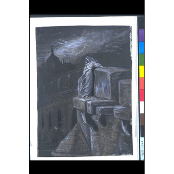 Drawing - Glad to death's mystery, Swift to be hurl'd,/Anywhere, anywhere out of the world!; Illustration for the title page of 'The Poetical Works of Thomas Hood'; The Bridge of Sighs