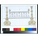 Design for andirons and a fire grate (Design)