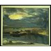 Oil painting - Barges on the Stour, with Dedham Church in the Distance