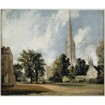 Oil painting - Salisbury Cathedral from the Close