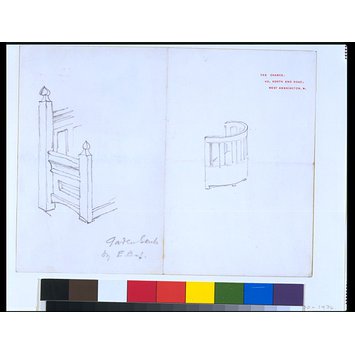 Design - Sketches for a garden seat and a chair Design - Sketches for a garden seat and a chair