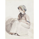 Watercolour - A Suffolk Child: sketch for 'The Valley Farm'