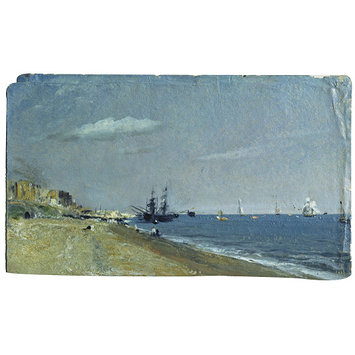 Oil painting - Brighton Beach, with Colliers