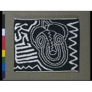 Tapestry - Two men sitting at a waterhole