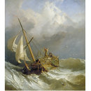 A Dutch Dogger Carrying Away her Sprit; On the Dogger Bank (Oil painting)