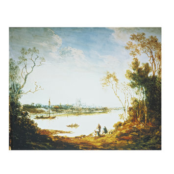 Oil painting - A Town across a River