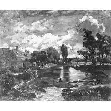 Oil painting - Flatford Mill from a Lock on the Stour Oil painting - Flatford Mill from a Lock on the Stour