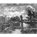 Oil painting - Flatford Mill from a Lock on the Stour
